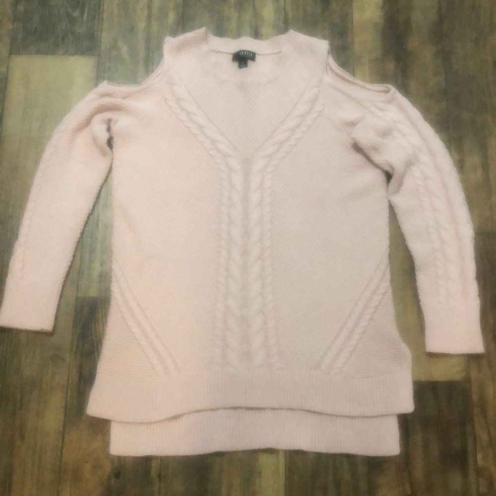 a.n.a cold shoulder pink sweater